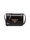 Prada Women's Emblème Leather Bag In Black