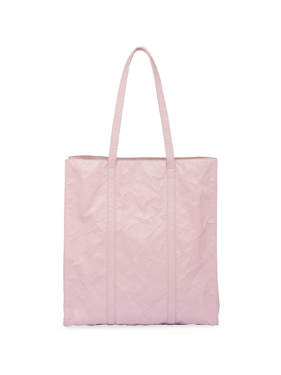 Prada Women's Medium Antiqued Nappa Leather Tote Bag In Pink