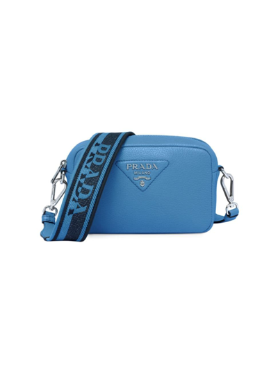 Prada Small Leather Bag In Blue