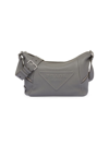 Prada Leather Bag With Shoulder Strap In Marble Gray