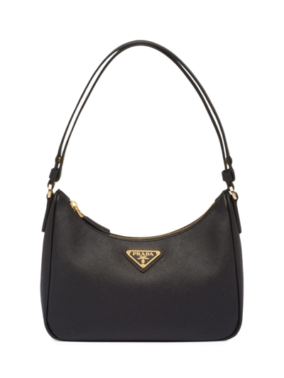 Prada Women's Re-edition Saffiano Leather Mini Bag In Black