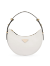 Prada Women's Arqué Leather Shoulder Bag In White