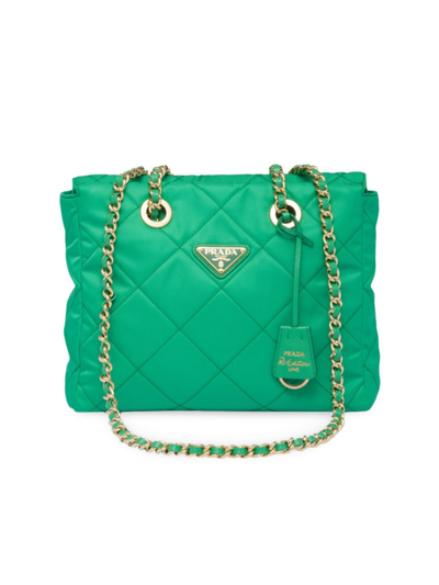 Prada Re-nylon Tote Bag In Green