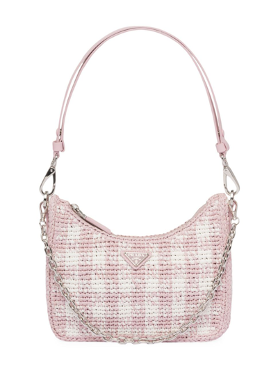 Prada Women's Re-edition Raffia Mini Bag In Pink