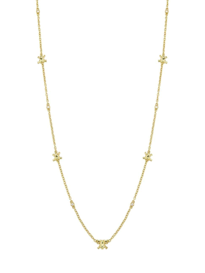Onirikka Women's Leap 18k Yellow Gold & 0.12 Tcw Diamond Frog Station Necklace