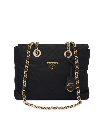 Prada Re-nylon Tote Bag In Black