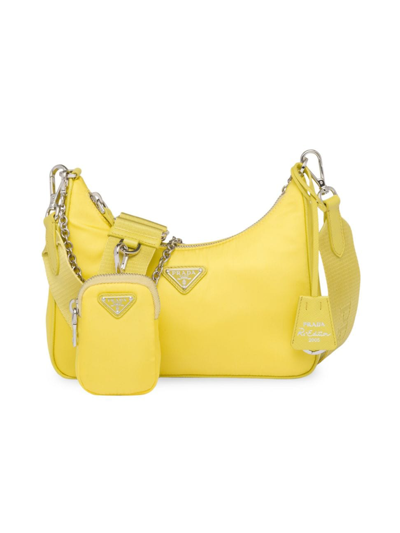Prada Women's Re-edition 2005 Re-nylon Bag In Yellow