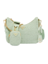 Prada Women's Re-edition 2005 Raffia Bag In Green