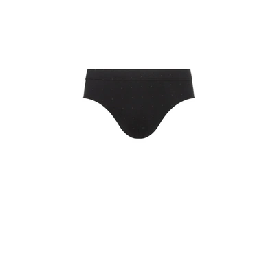 Eminence Set Of Three Printed Cotton Briefs In Black