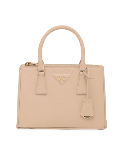 Prada Women's Small Galleria Saffiano Leather Bag In Beige