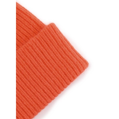 Mackie Knitted Beanie In Orange