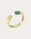 Type Jewelry Women's Tube 14k Gold Malachite And Diamond Ring In Green