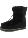 Sun + Stone Remii Womens Faux Suede Fuzzy Winter & Snow Boots In Black