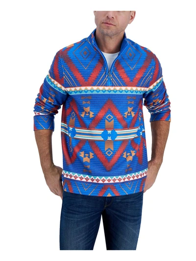Club Room Mens Fleece 1/4 Zip Pullover Sweater In Blue