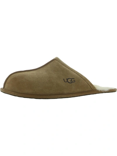 Ugg Scuff Mens Suede Slip On Scuff Slippers In Pink