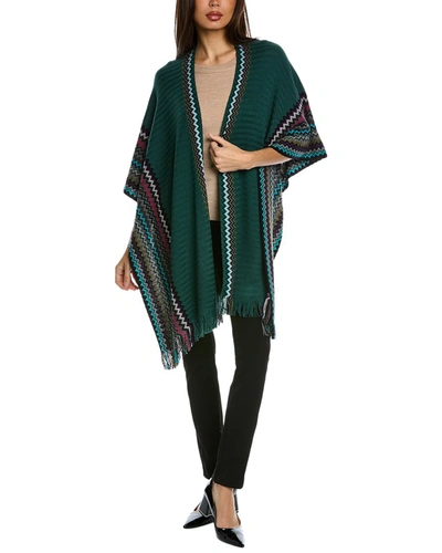 Missoni Wool-blend Poncho In Green