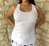 Look Mode Usa Racerback Top With Sequins Detail In White In White