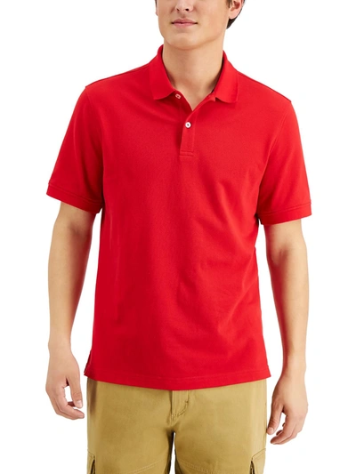 Club Room Mens Classic Fit Performance Polo Shirt In Red