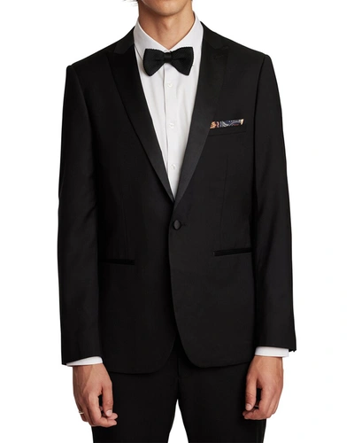 Paisley & Gray Grosvenor Peak Slim Fit Tux Jacket In Black