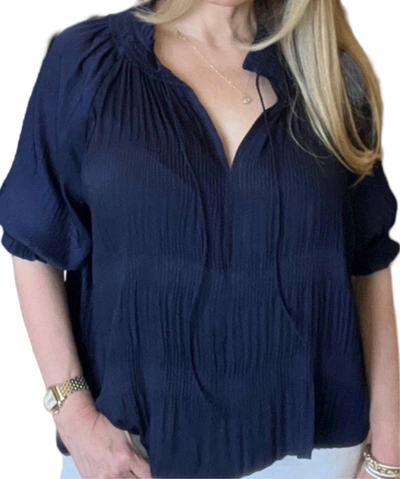 Current Air Nadia Blouse In Navy In Blue