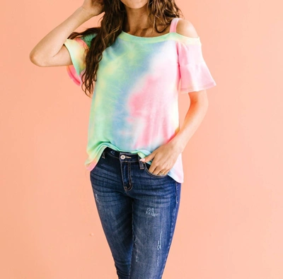 Now N Forever Tie Dyed Rainbow Top In Multi