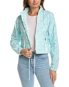 Moncler Alose Logo Printed Short Jacket In Blue