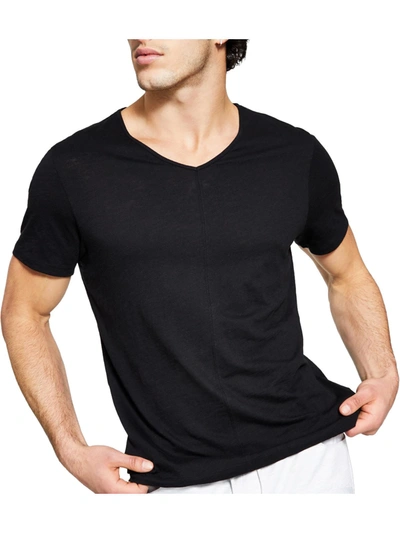 Inc Mens V-neck Short Sleeve T-shirt In Black