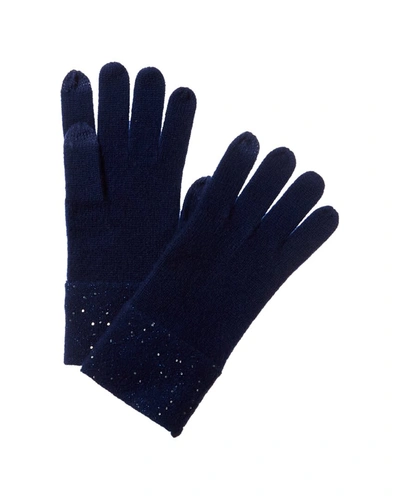 Sofiacashmere Sequin Cashmere Gloves In Blue