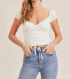 MABLE LACE UP CROP TOP IN WHITE