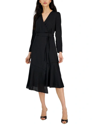 Inc Womens Shirred Midi Bodycon Dress In Black