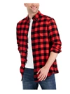 CLUB ROOM MENS FLANNEL BUFFALO PLAID BUTTON-DOWN SHIRT