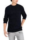 Inc Tucker Mens Cotton Ribbed Crewneck Sweater In Black