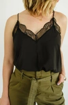 LOVESTITCH LACE TRIM CAMISOLE IN BLACK