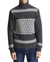 PAISLEY & GRAY WINTER CABLE WOOL-BLEND TURTLENECK SWEATER