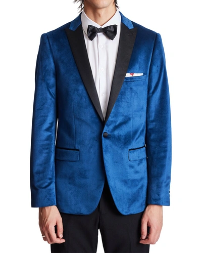 Paisley & Gray Grosvenor Peak Slim Fit Tux Jacket In Blue