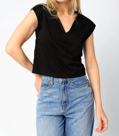 Olivaceous Vanessa V Neck Muscle Tee In Black