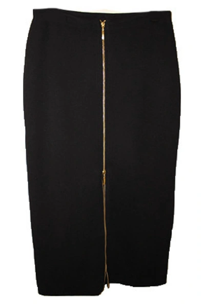 Angel Microfiber Leather Long Skirt In Black