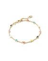 Kendra Scott 14k Gold-plated Color Heart Adjustable Link Bracelet In Multi