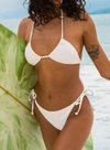 Billabong Tanlines Tie Side Tanga Bikini Bottom In White In White