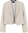 Rta Wynn Crop Leather Blazer In Ivory In Multi