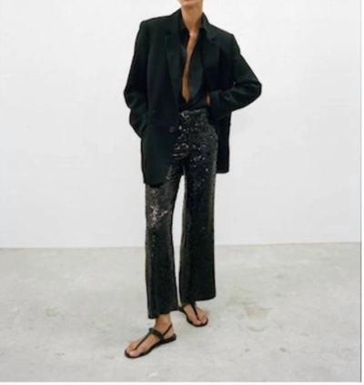Nili Lotan Yseult Sequined Pants In Black