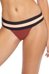 Pq Swim Teeny Colorblock Banded Full Cut Low Rise Bikini Bottoms In Multicolor In Multi