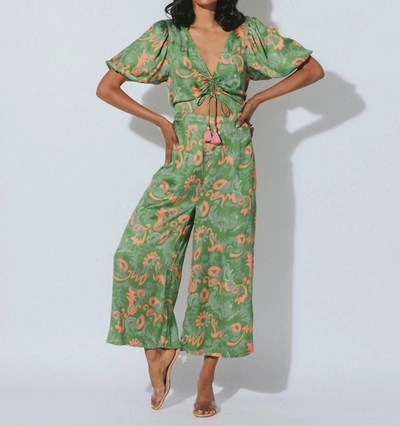 Cleobella Claire Jumpsuit In Tropical Abstract In Green