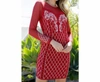 VOCAL APPAREL EMBELLISHED WITH RHINESTONES DRESS IN RED