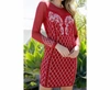 Vocal Apparel Embellished With Rhinestones Dress In Red In Red