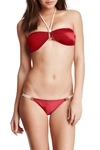 VIX COZUMEL RING BANDEAU BIKINI TOP IN RED