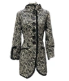 An Ren Button Down Coat In Black/white In Multi