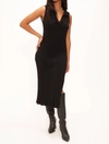 PROJECT SOCIAL T SMOOTH OPERATOR COLLARED SWEATER RIB DRESS IN BLACK