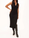 Project Social T Smooth Operator Collared Sweater Rib Dress In Black In Black