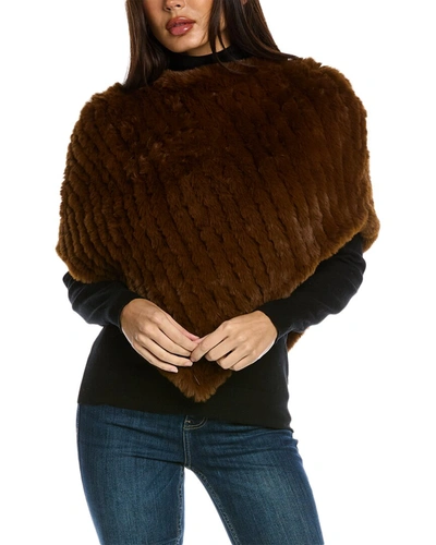 Surell Accessories Knit Poncho In Brown